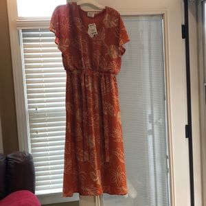 Orange long summer dress